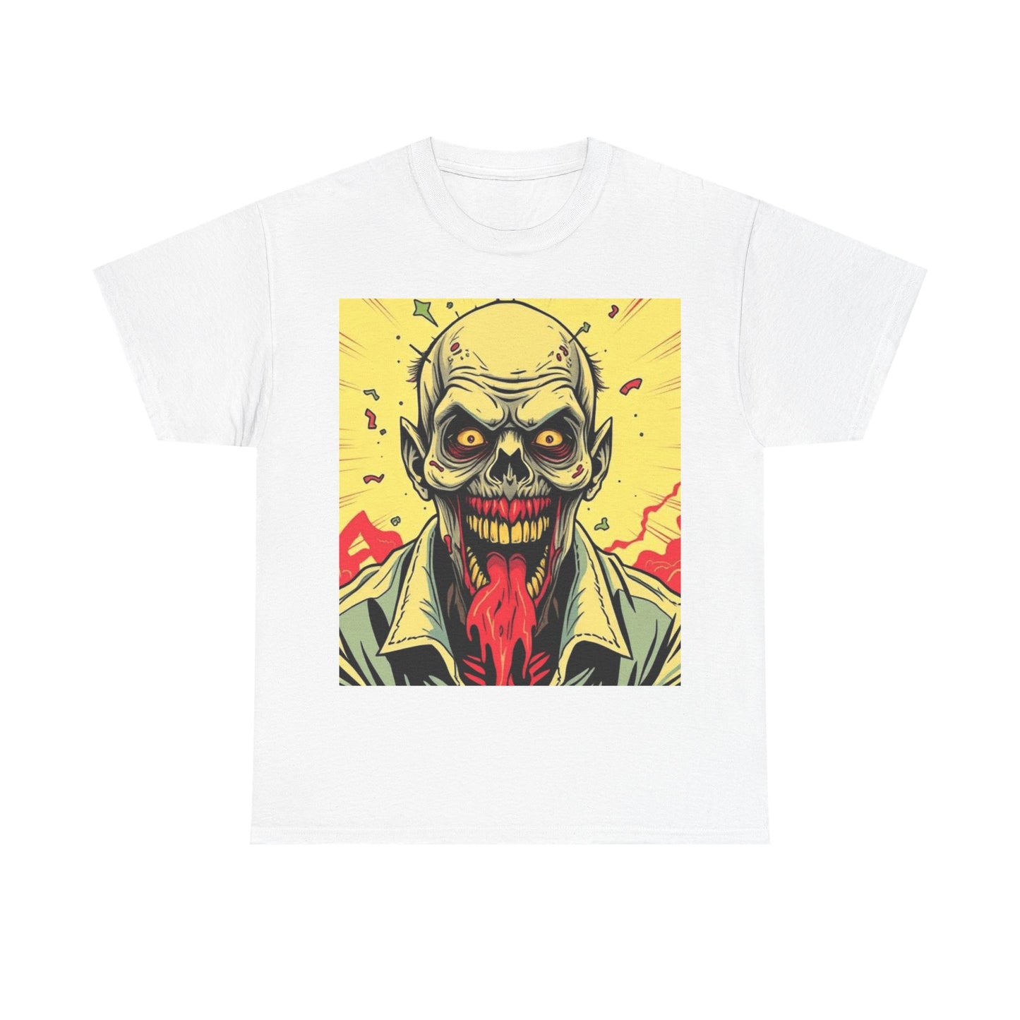 UK - Zombie Graphic Unisex Heavy Cotton Tee - Perfect for Horror Fans & Halloween
