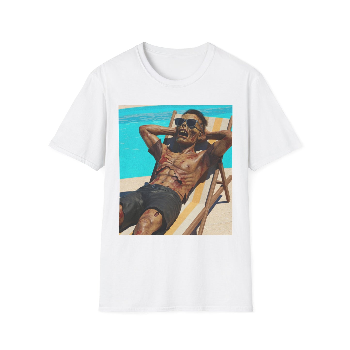 Zombie Relaxation Unisex Softstyle T-Shirt - Perfect for Halloween and Casual Outings