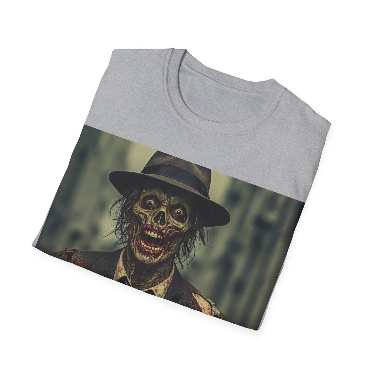 UK - Skeleton News Reporter Unisex Softstyle T-Shirt - Spooky Halloween Vibe