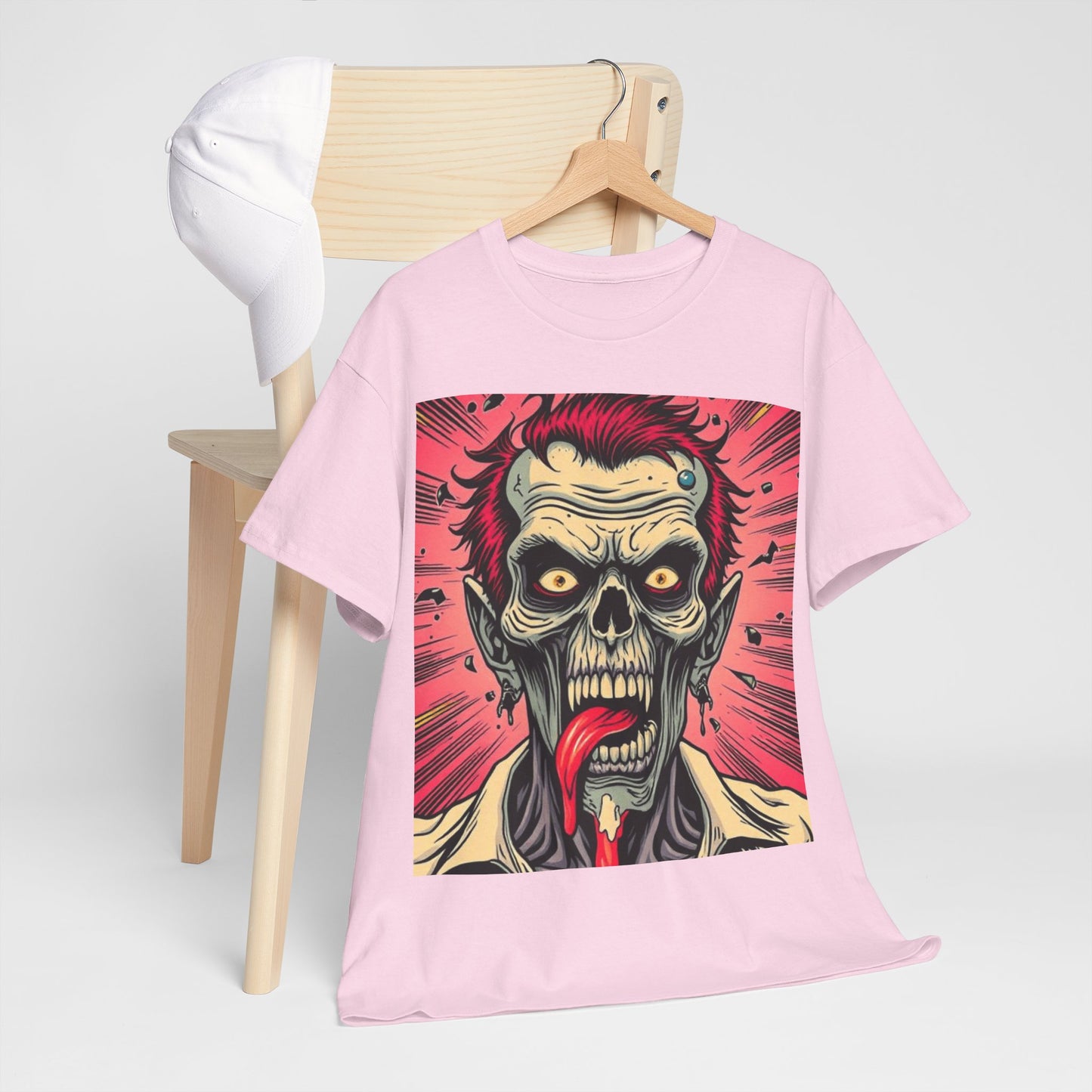 UK - Unisex Heavy Cotton Tee - Zombie Design for Horror Fans