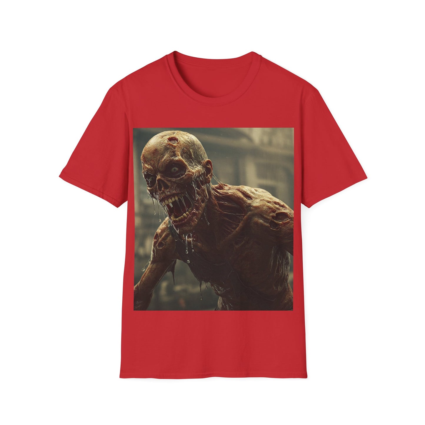 UK - Unisex Softstyle Zombie Graphic T-Shirt - Spooky Halloween Tee