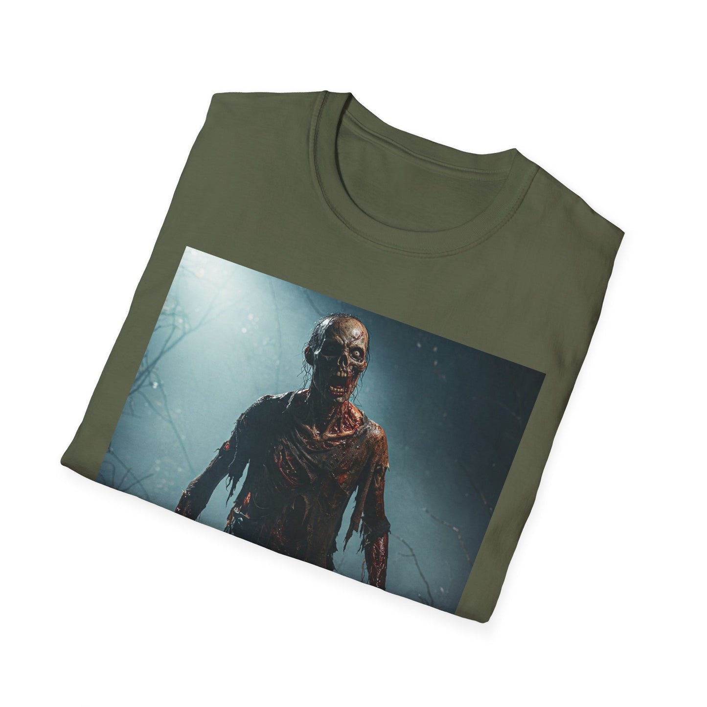 Apocalyptic Portrait Tee, bold, decaying zombie graphic