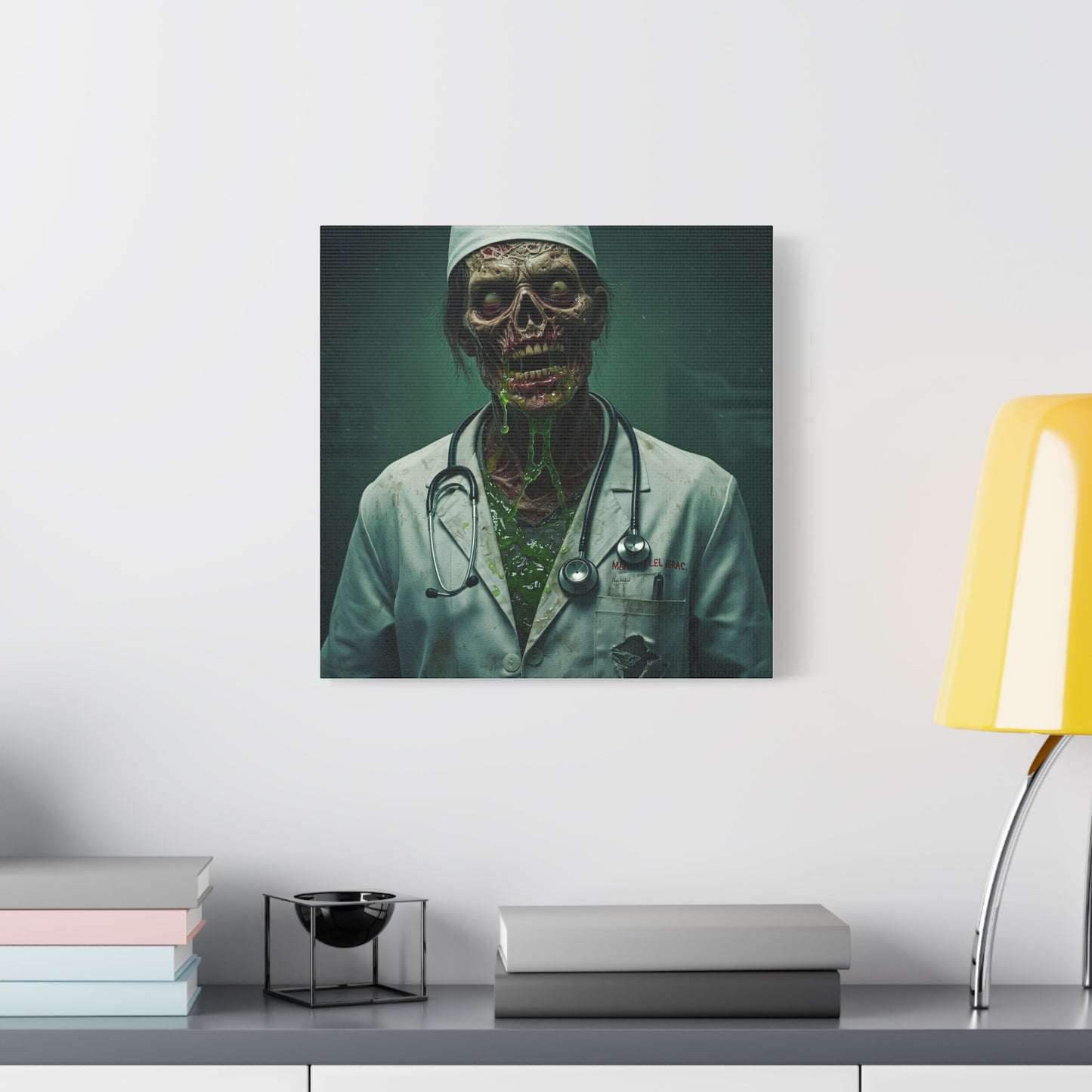 Zombie Doctor Canvas Art | Horror Medical Wall Decor | Perfect for Halloween