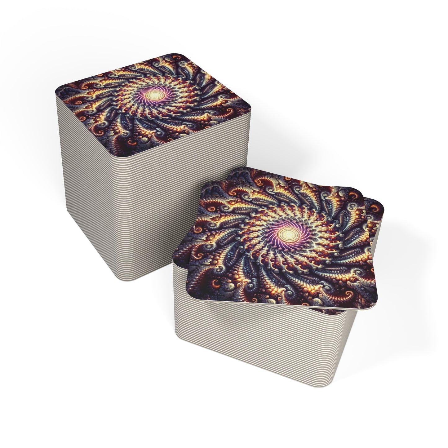 Vibrant Spiral Art Coasters - 50 or 100 pcs, Perfect for Home Decor and Gifts