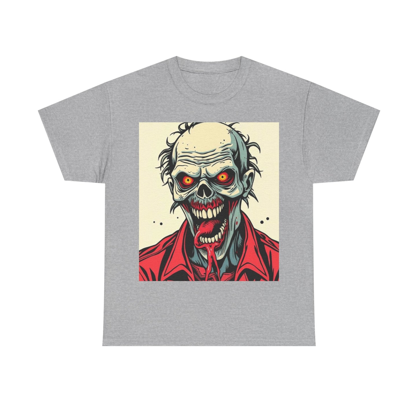 UK - Zombie Graphic Unisex Heavy Cotton Tee - Perfect for Halloween and Horror Fans