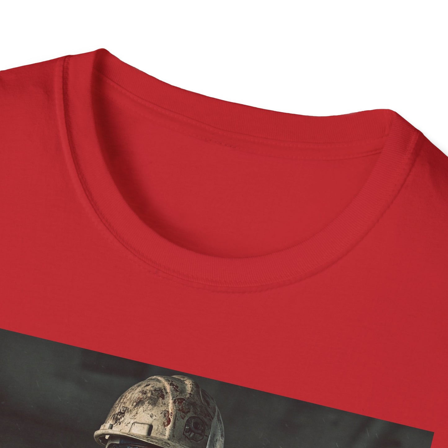 Creepy Construction Worker Graphic Tee | Unisex Softstyle T-Shirt | Perfect for Halloween and Horror Fans