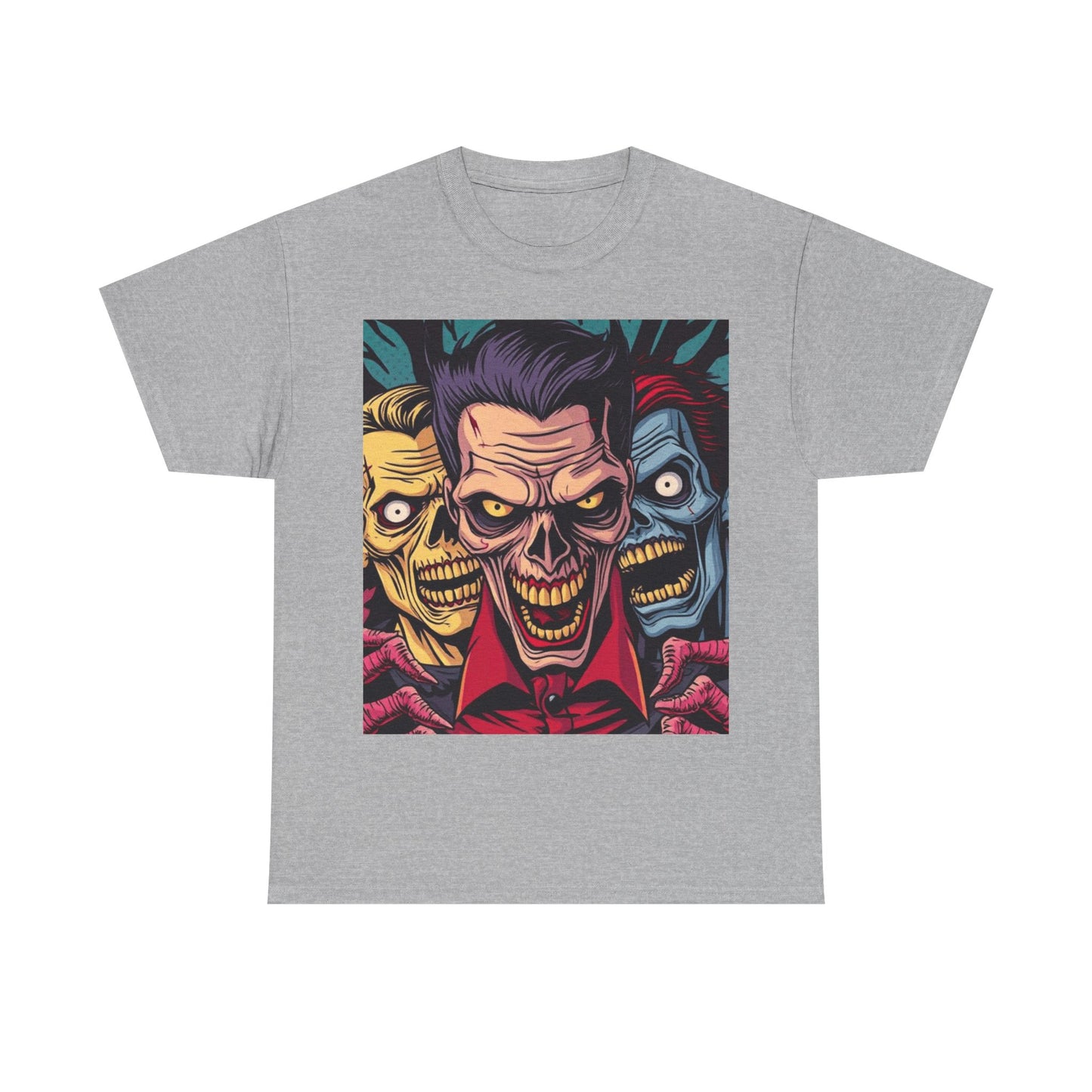 UK - Unisex Heavy Cotton Tee - Retro Horror Skull Art