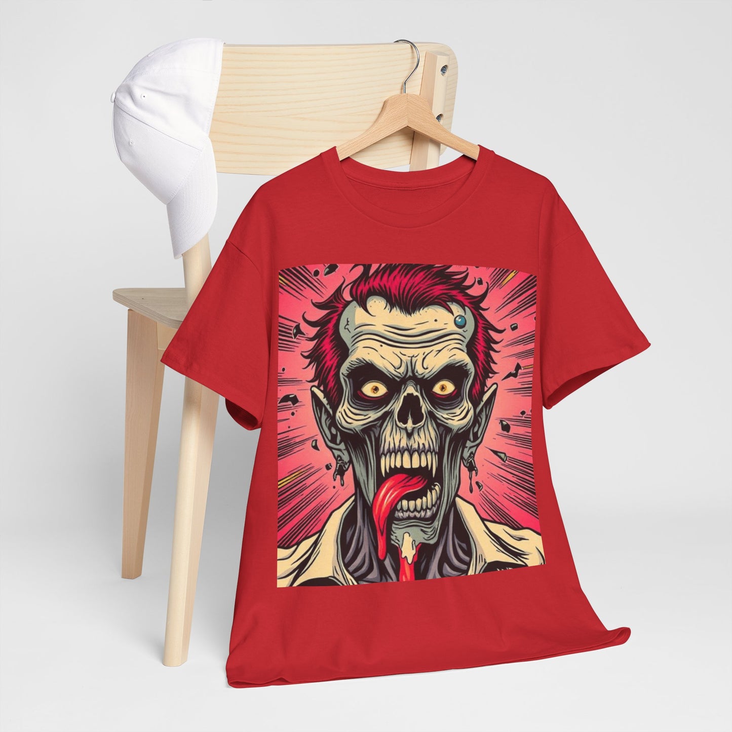 UK - Unisex Heavy Cotton Tee - Zombie Design for Horror Fans
