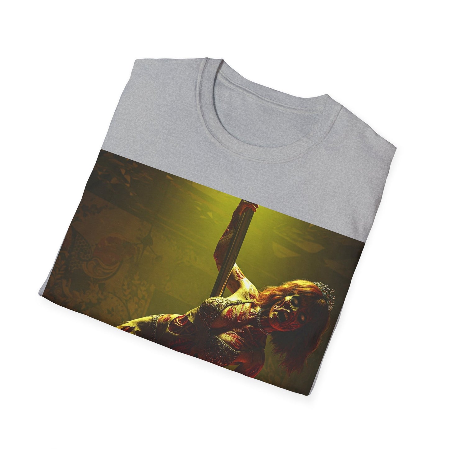 UK - Vibrant Zombie Dance Apocalyptic Portrait Tee, bold, decaying zombie graphic