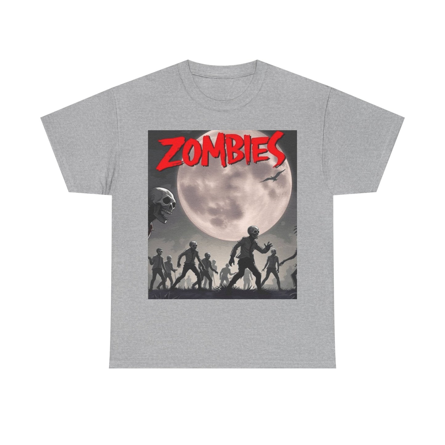 UK - Zombie Themed Unisex Heavy Cotton Tee - Perfect for Halloween and Horror Lovers
