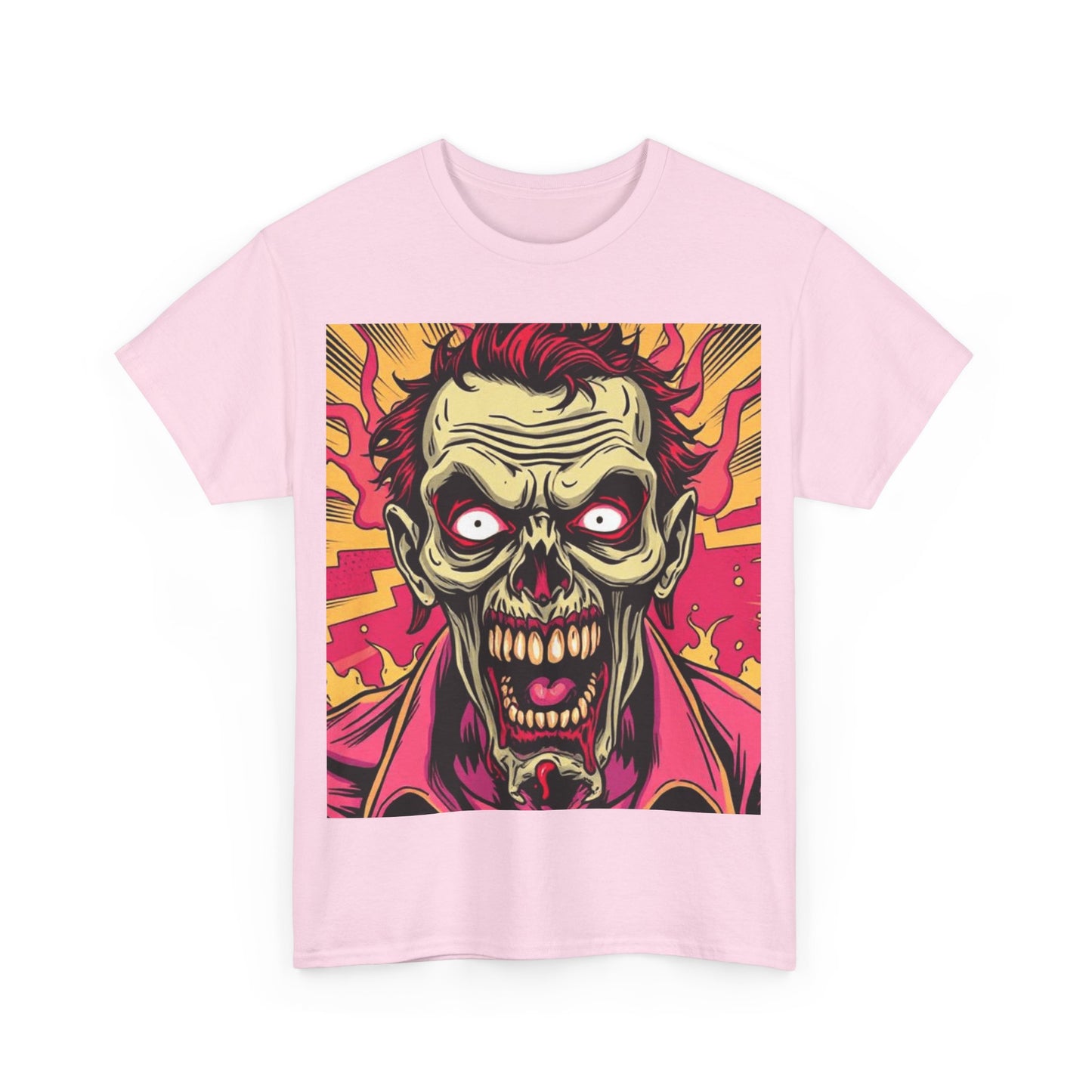 UK - Unisex Heavy Cotton Tee - Creepy Zombie Graphic Shirt