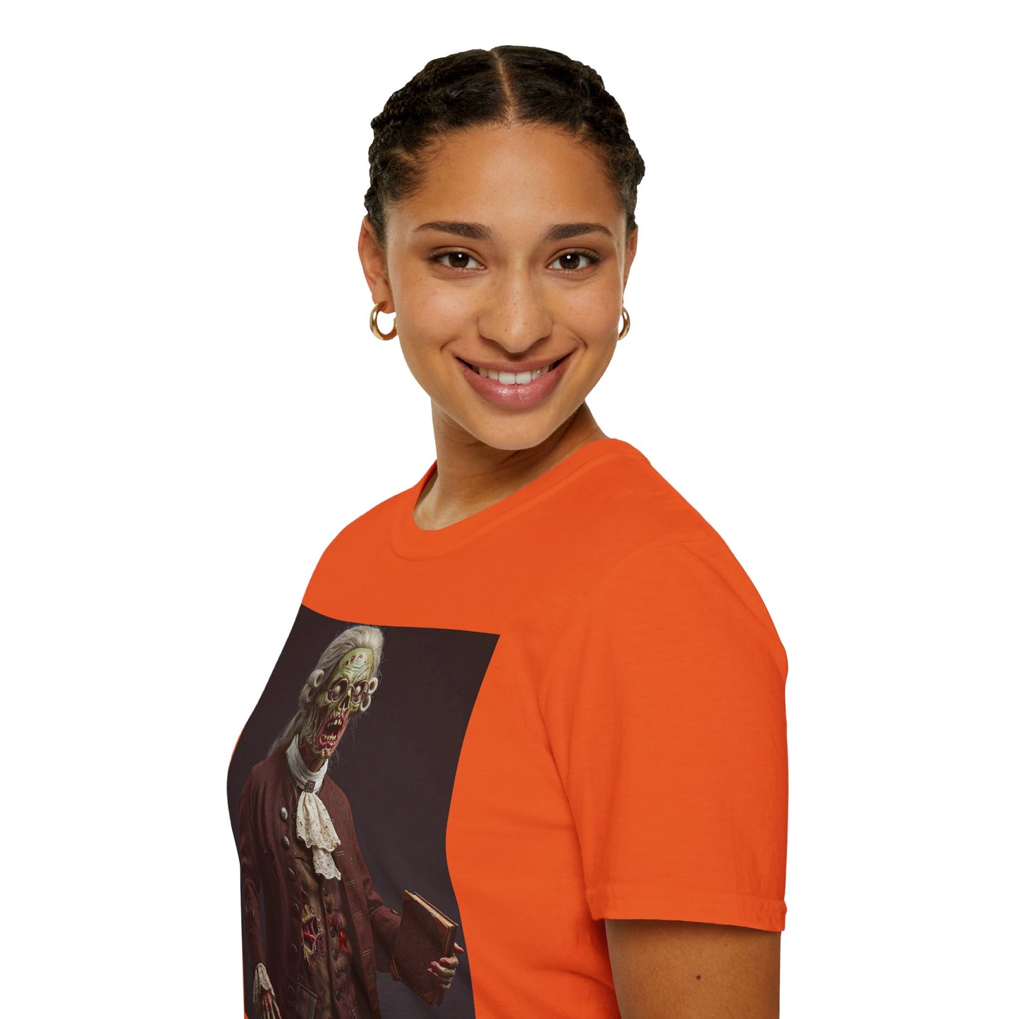 Creepy Zombie Portrait Unisex Softstyle T-Shirt - Perfect for Halloween