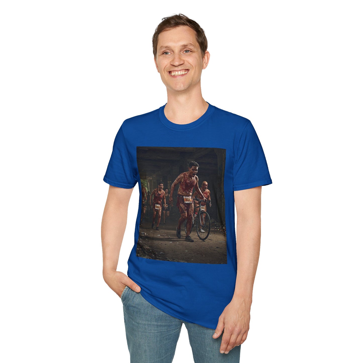 Zombie Run Unisex Softstyle T-Shirt - Perfect for Halloween and Fun Runs