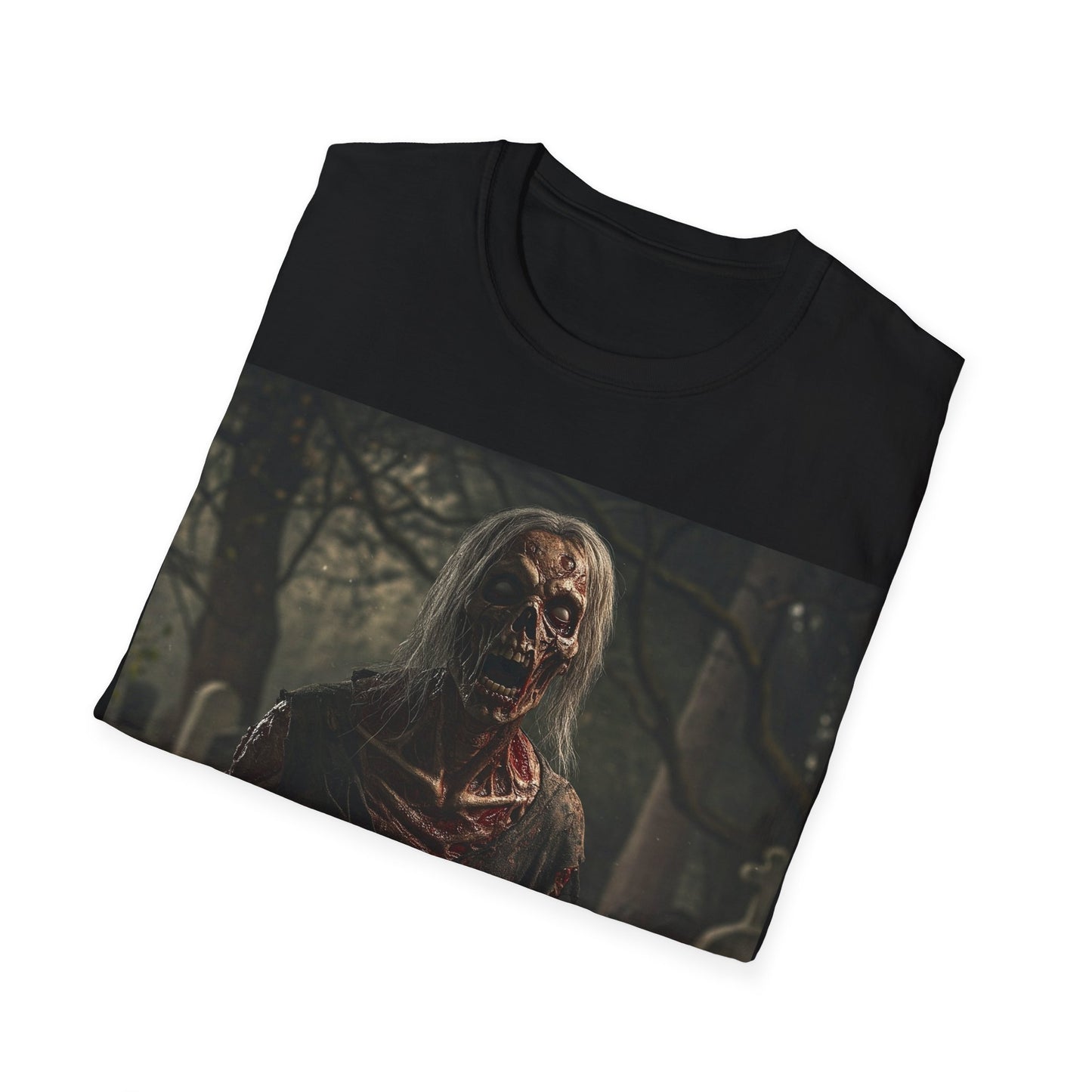 UK - Zombie Horror Apocalyptic Portrait Tee, bold, decaying zombie graphic