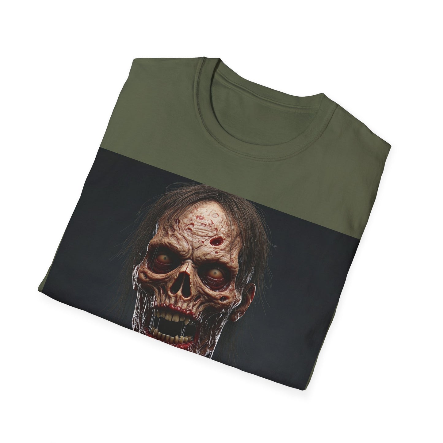 UK - Terrifying Zombie Apocalyptic Portrait Tee, bold, decaying zombie graphic