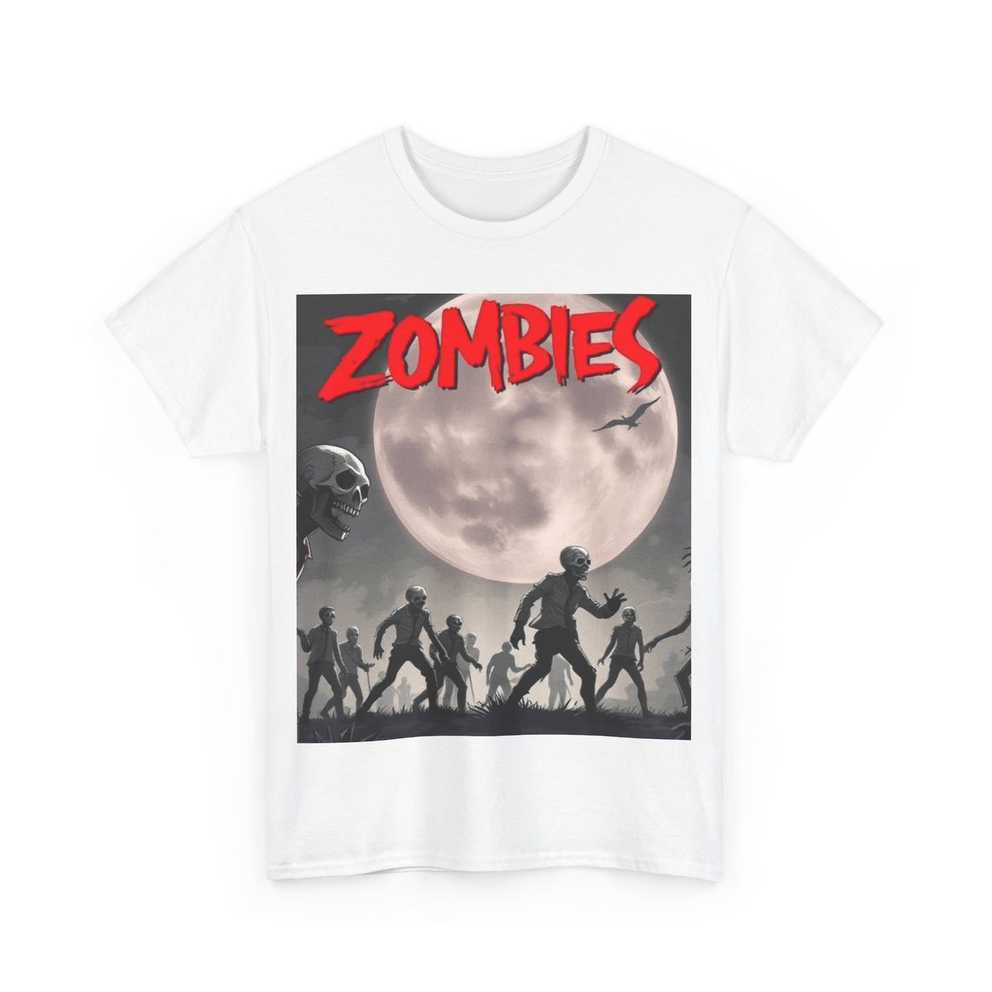 UK - Zombie Themed Unisex Heavy Cotton Tee - Perfect for Halloween and Horror Lovers