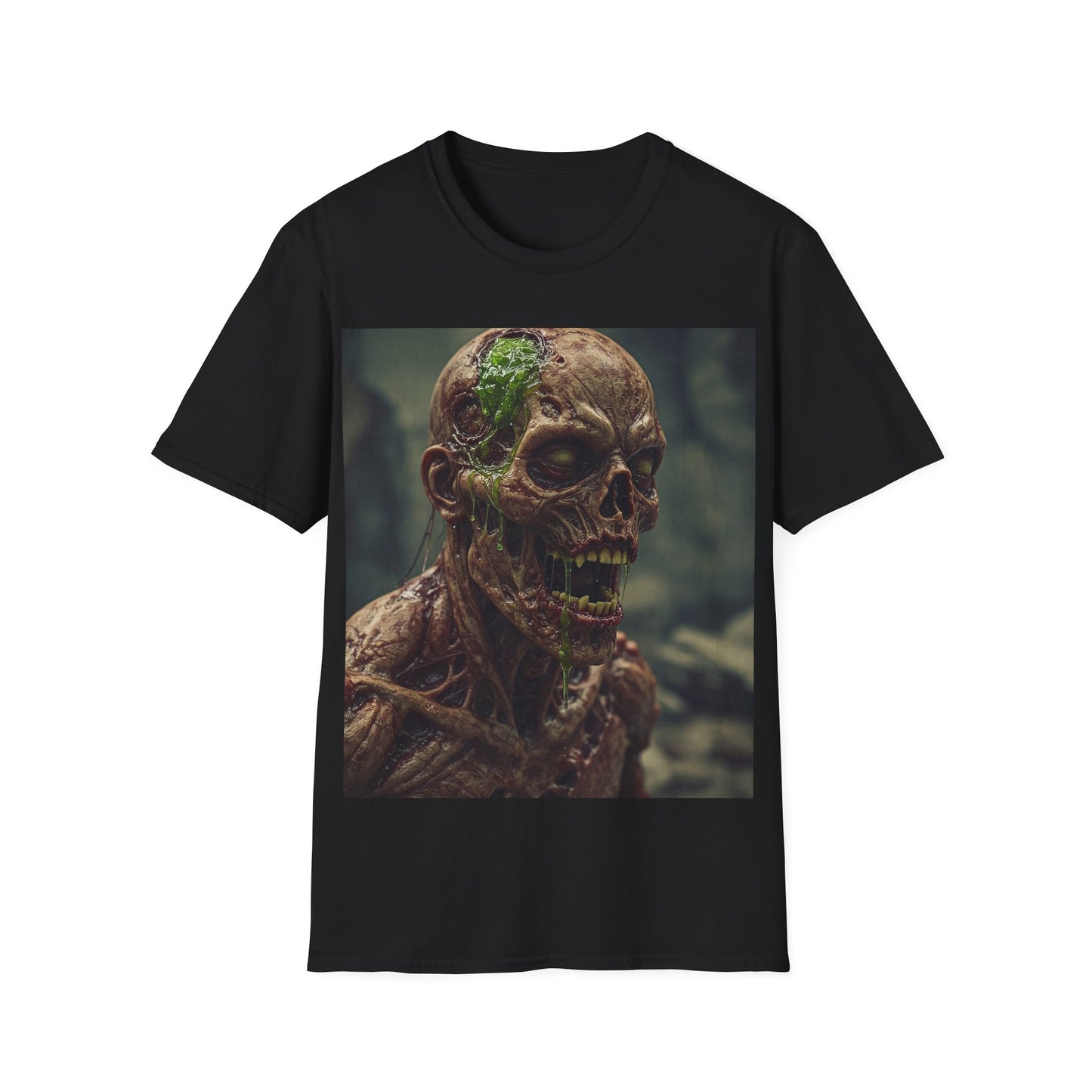UK - Unisex Softstyle T-Shirt - Skeletal Creepy Art Design