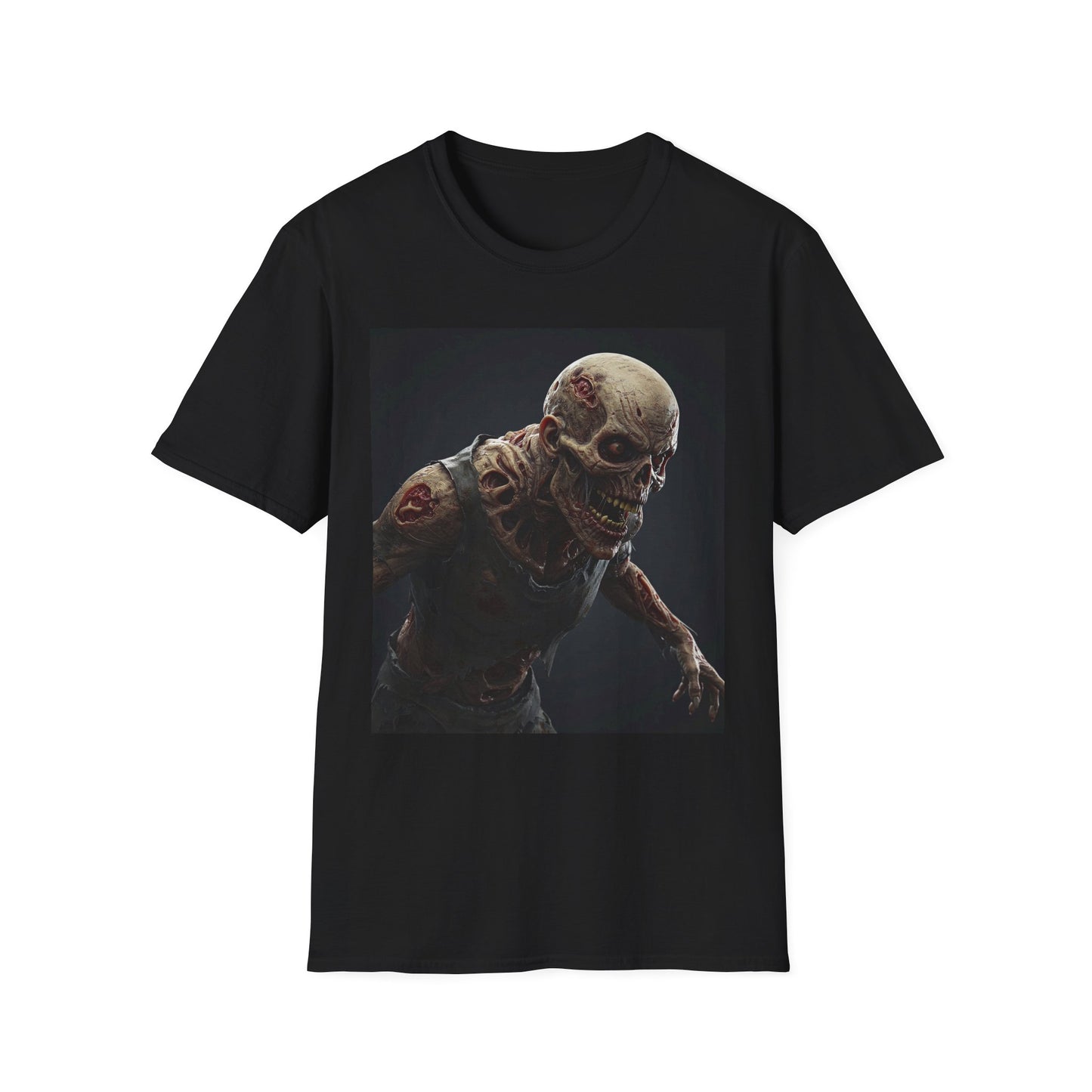 Creepy Skeleton Graphic Unisex Softstyle T-Shirt - Perfect for Halloween & Horror Fans