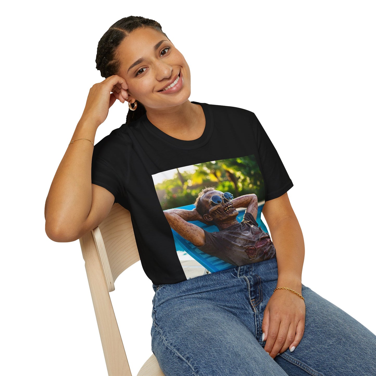 Chillin' Zombie Unisex Softstyle T-Shirt | Halloween Apparel