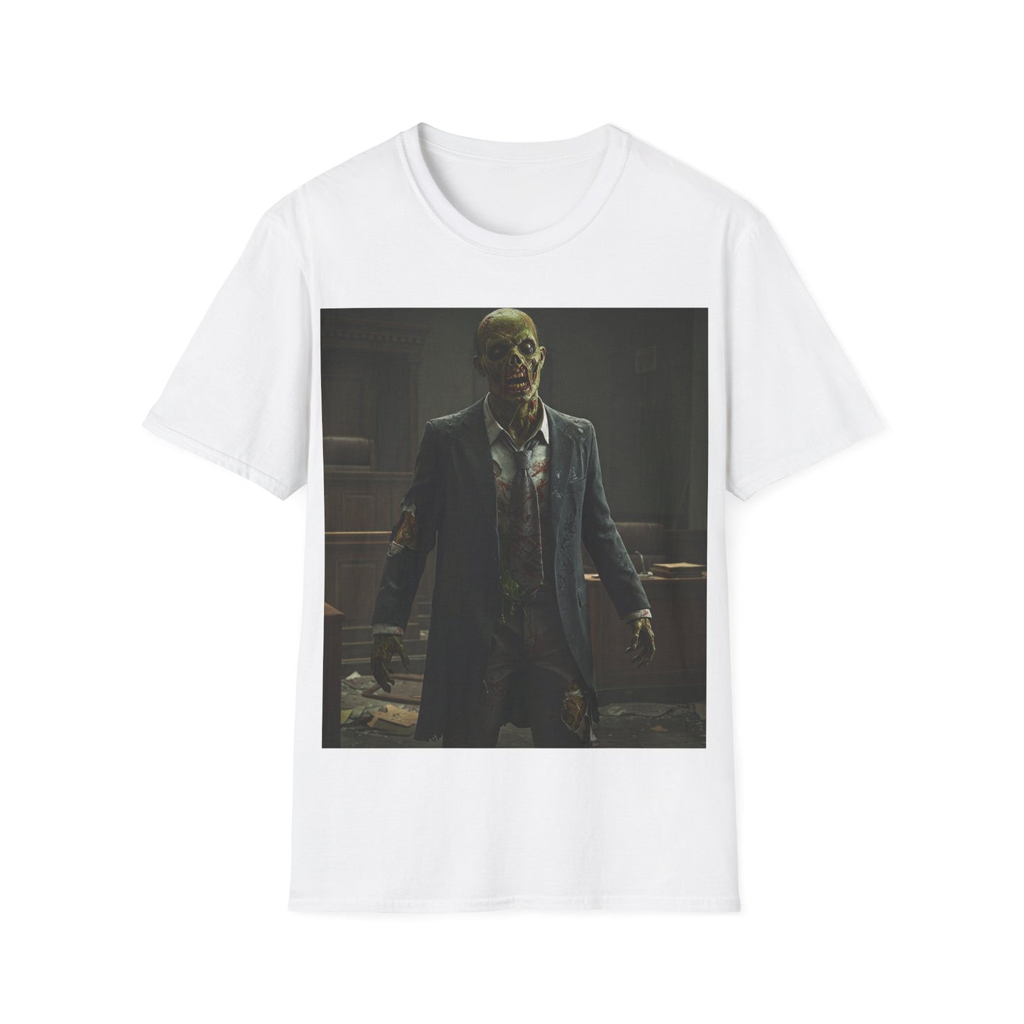 Apocalyptic Portrait Tee, bold, decaying zombie graphic