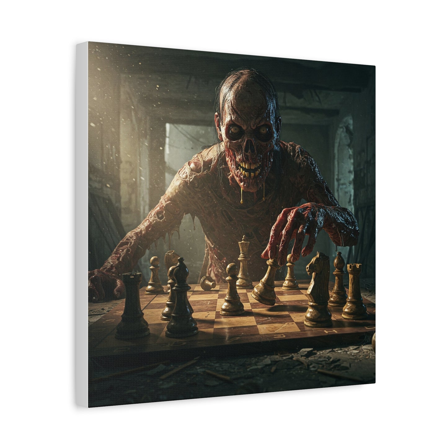 Zombie Chess Matte Canvas Wall Art for Horror Lovers