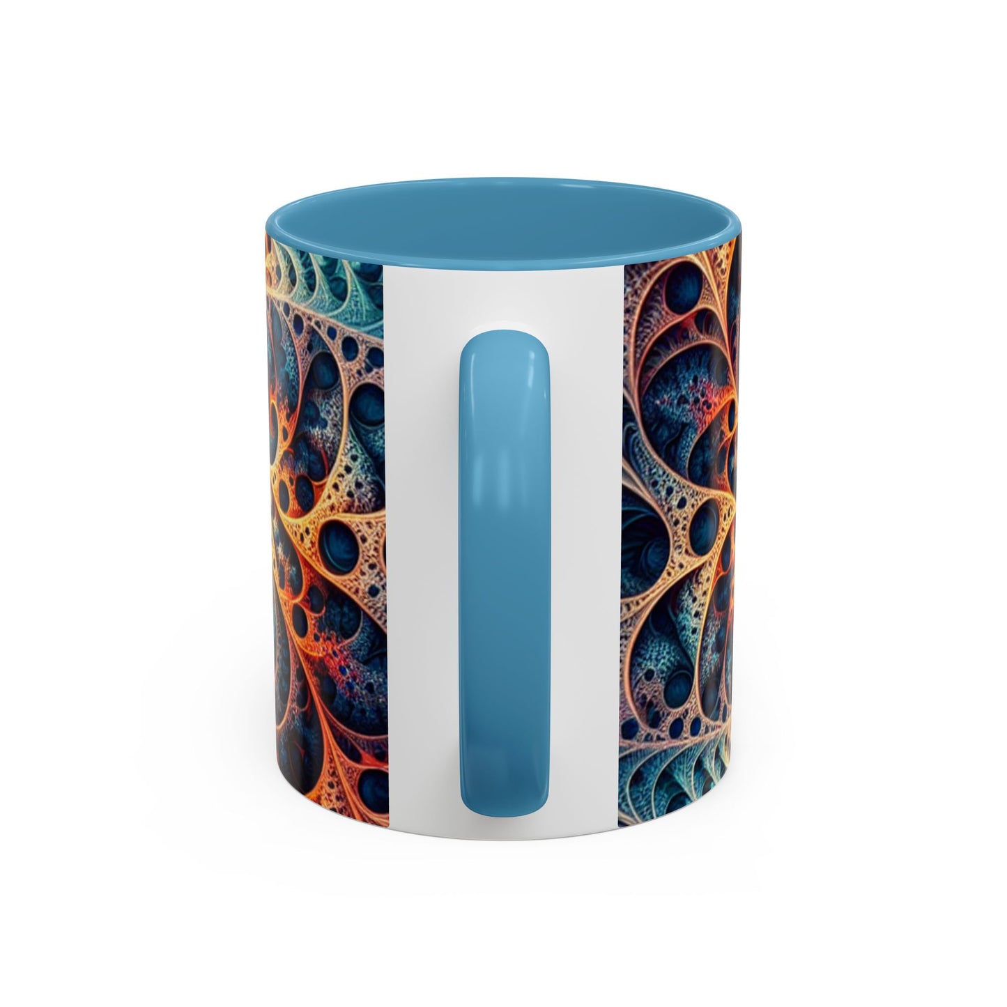 Colorful Swirl Accent Coffee Mug - 11oz & 15oz Ceramic Cup for Coffee Lovers