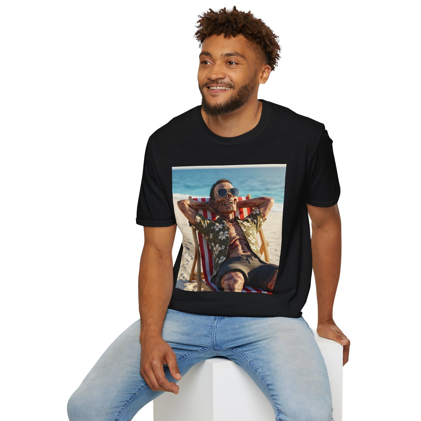 Chill Vibes Unisex Softstyle T-Shirt - Beach Relaxation Design
