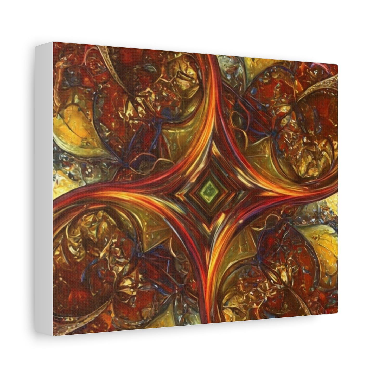 Abstract Art Matte Canvas Wall Decor - Vibrant Fractal Design, Colorful Home Accent