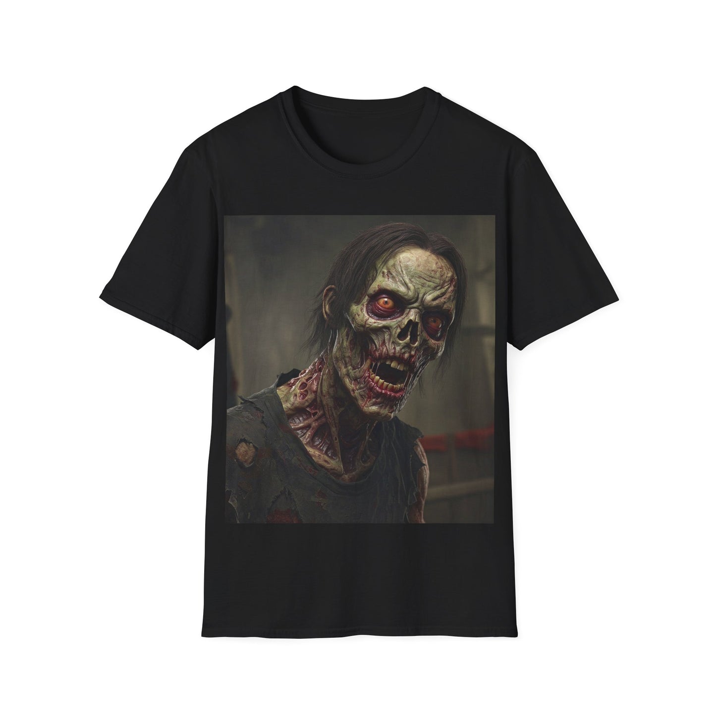 UK - Zombie Themed Unisex Softstyle T-Shirt - Perfect for Halloween and Horror Fans