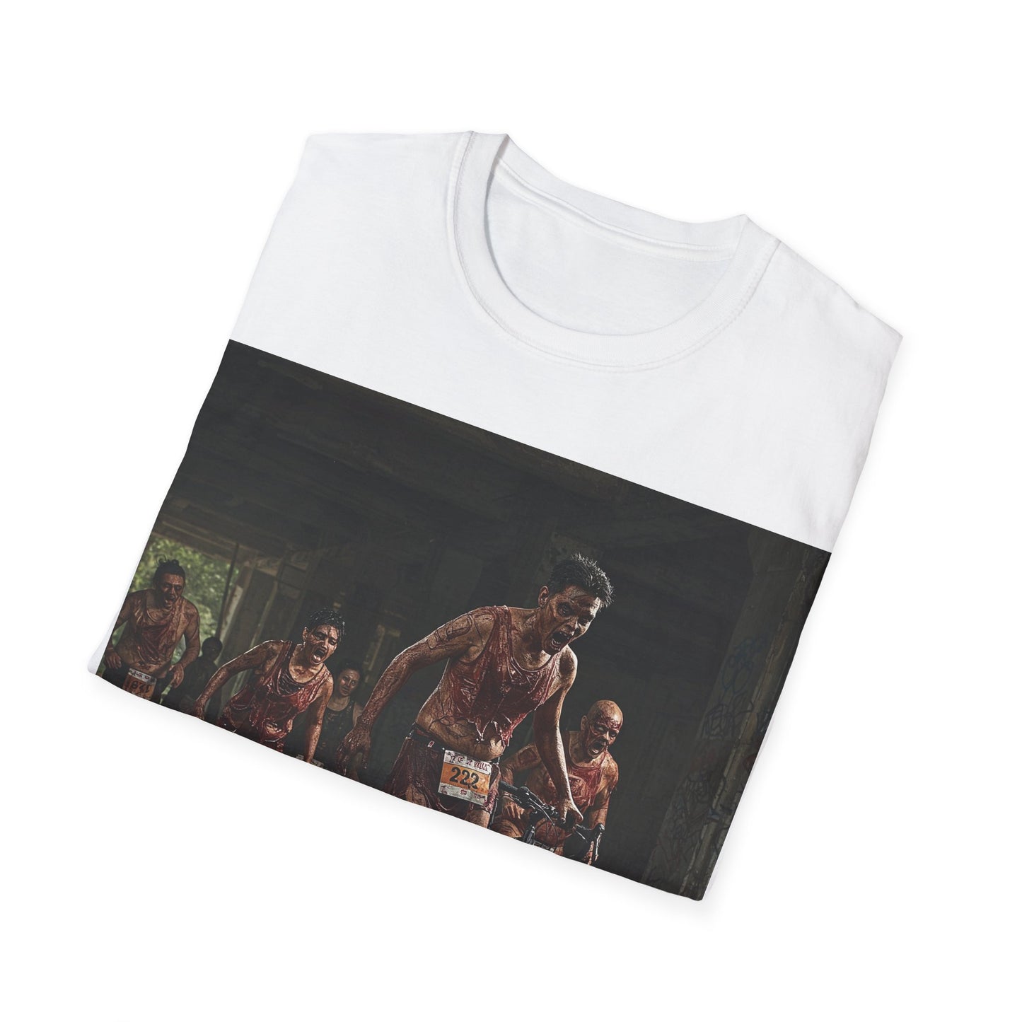UK - Zombie Run Unisex Softstyle T-Shirt - Perfect for Halloween and Fun Runs