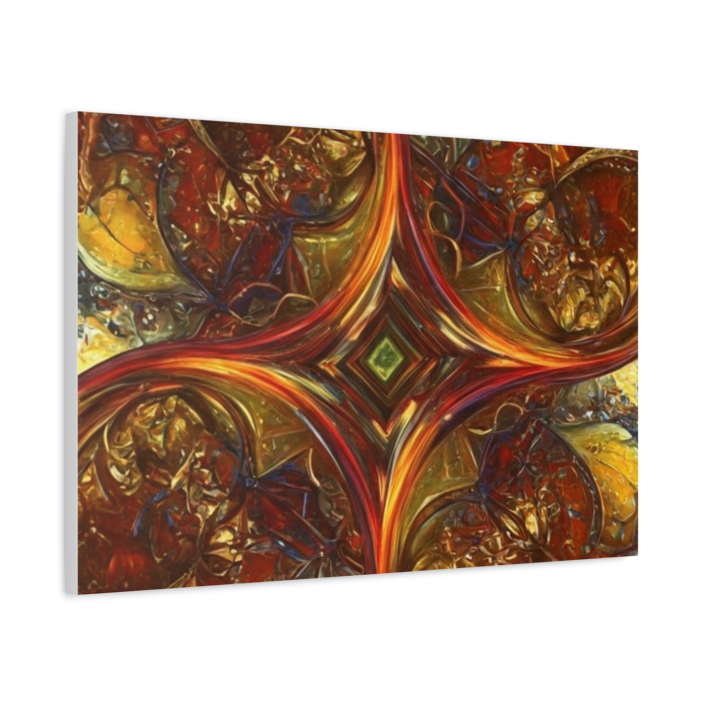 Abstract Art Matte Canvas Wall Decor - Vibrant Fractal Design, Colorful Home Accent