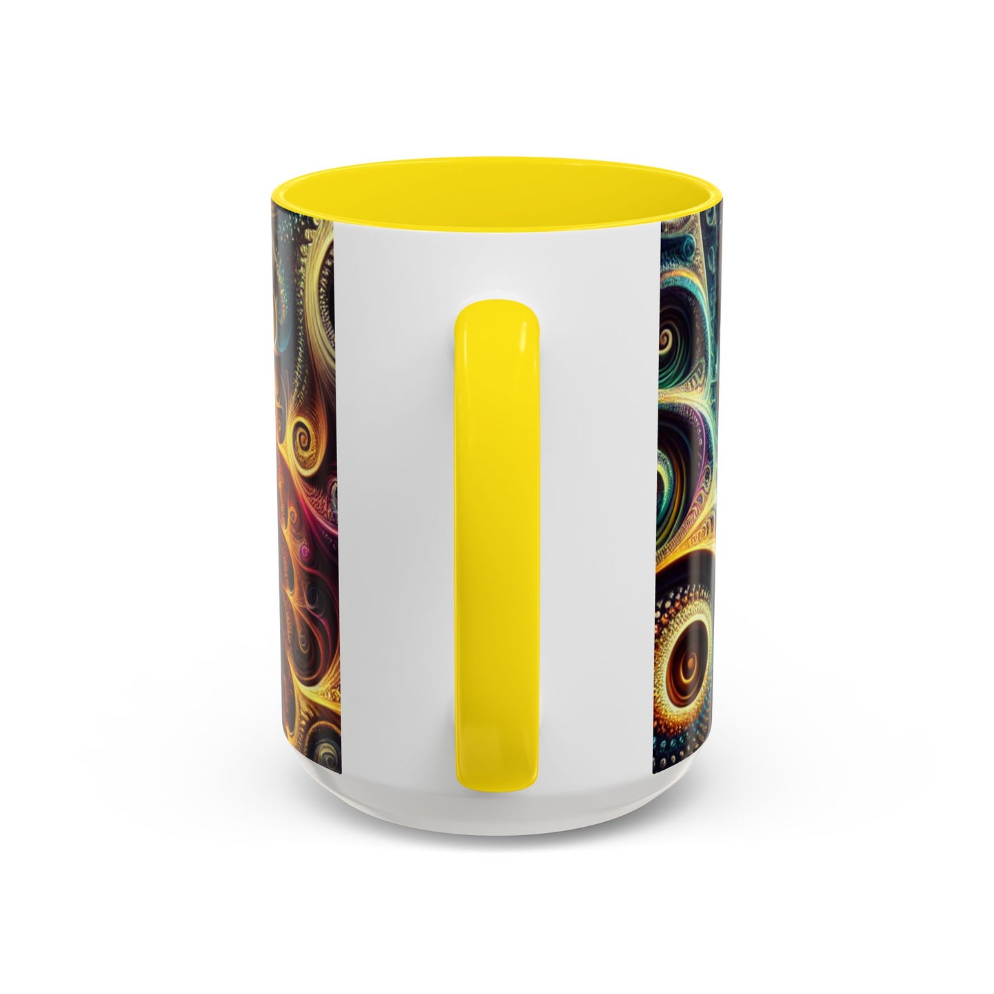 Colorful Swirl Accent Coffee Mug - Unique Spiral Design for Art Lovers