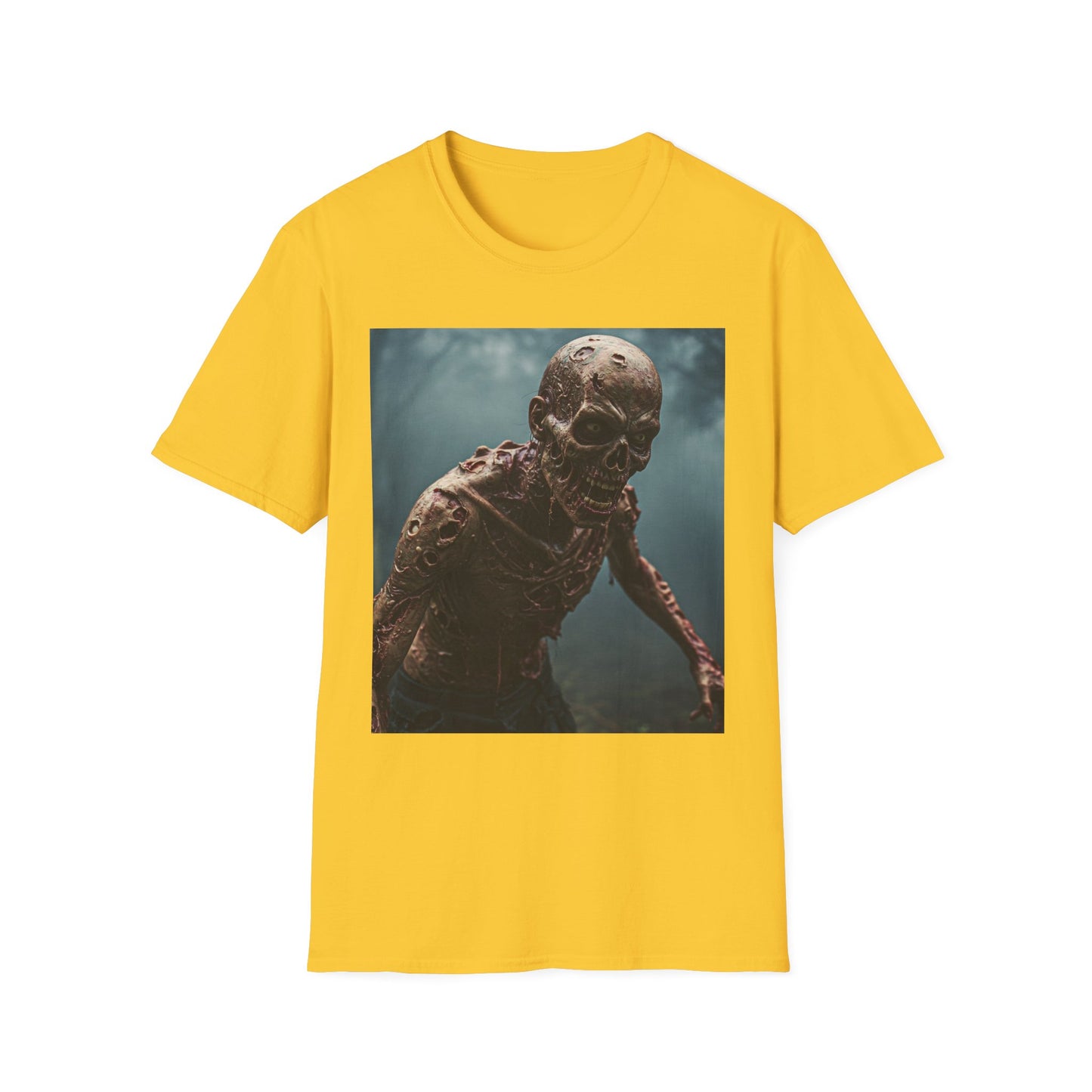 Apocalyptic Portrait Tee, bold, decaying zombie graphic