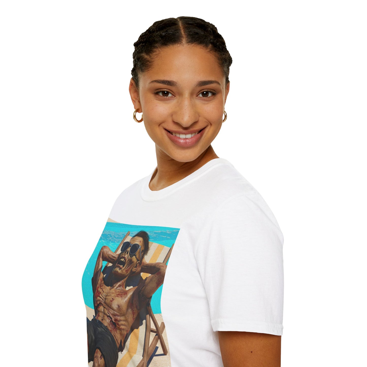 Zombie Relaxation Unisex Softstyle T-Shirt - Perfect for Halloween and Casual Outings
