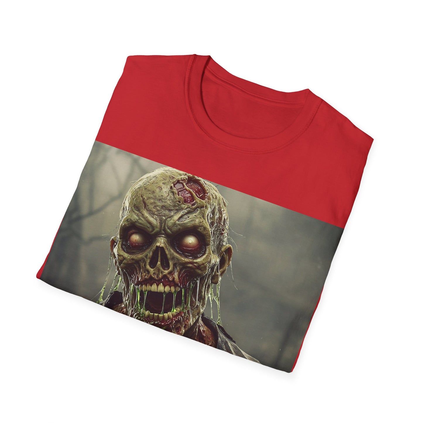 UK - Unisex Softstyle Zombie Graphic T-Shirt - Perfect for Halloween and Horror Fans