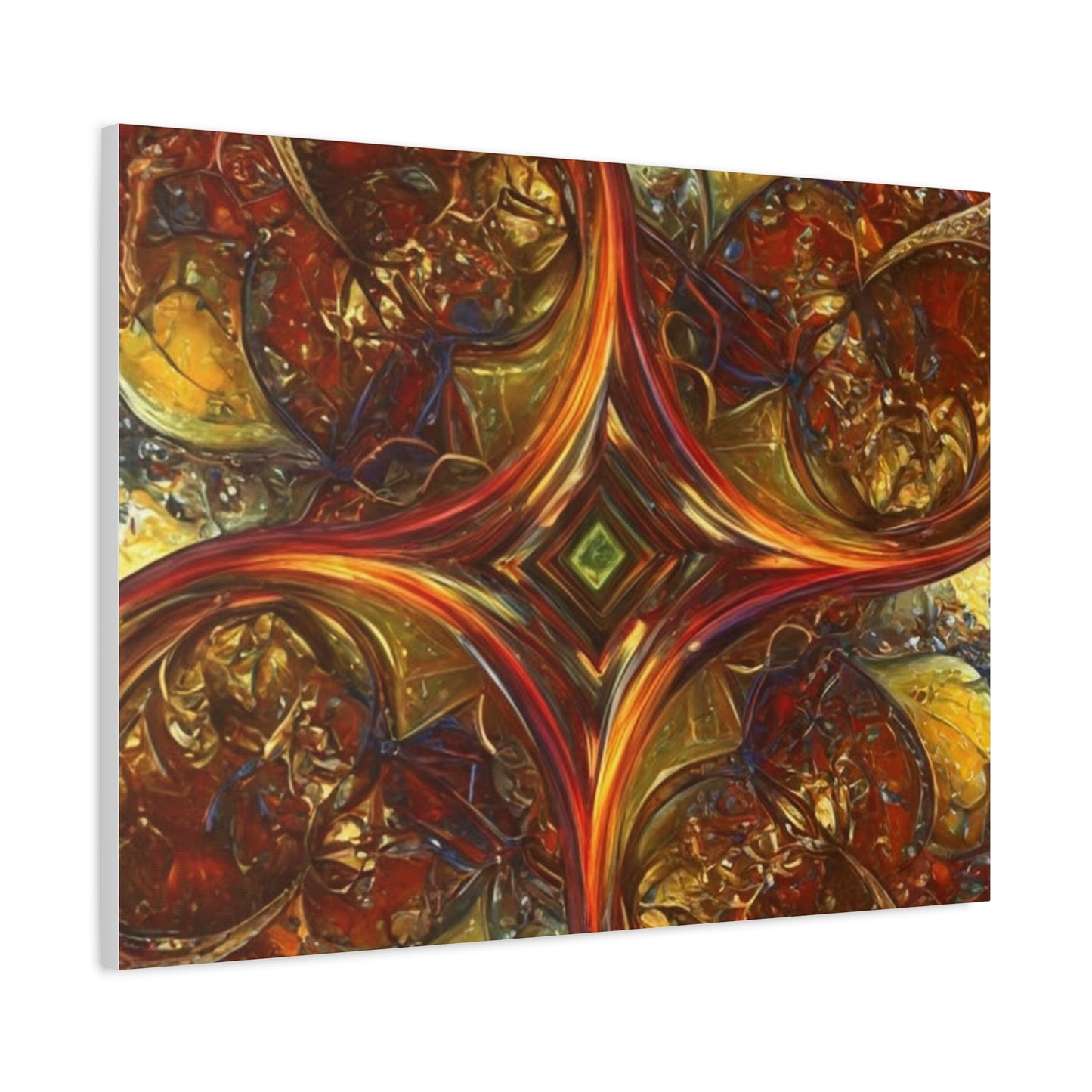 Abstract Art Matte Canvas Wall Decor - Vibrant Fractal Design, Colorful Home Accent