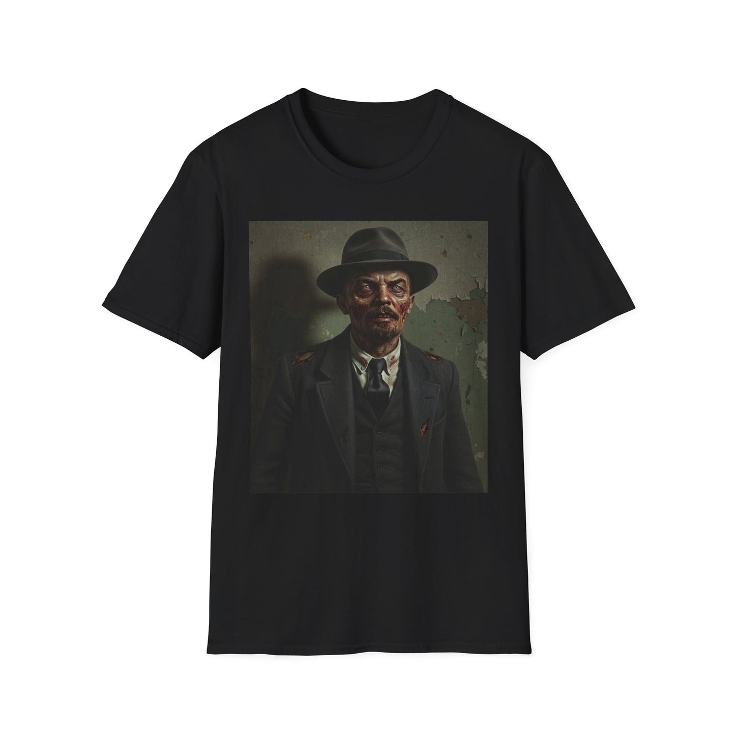 Apocalyptic Portrait Tee, bold, decaying zombie graphic