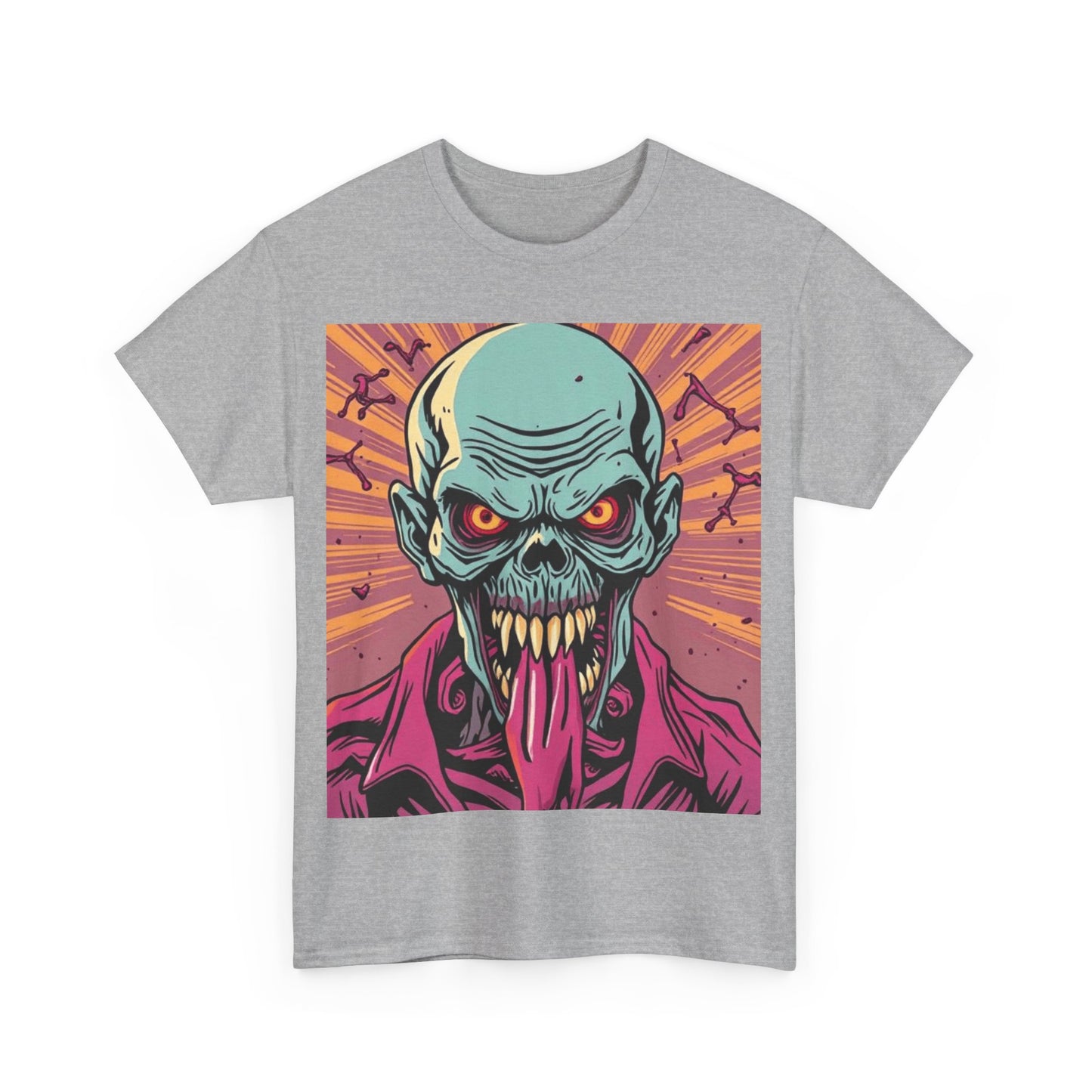 UK - Unisex Heavy Cotton Tee - Retro Skull Graphic Tee