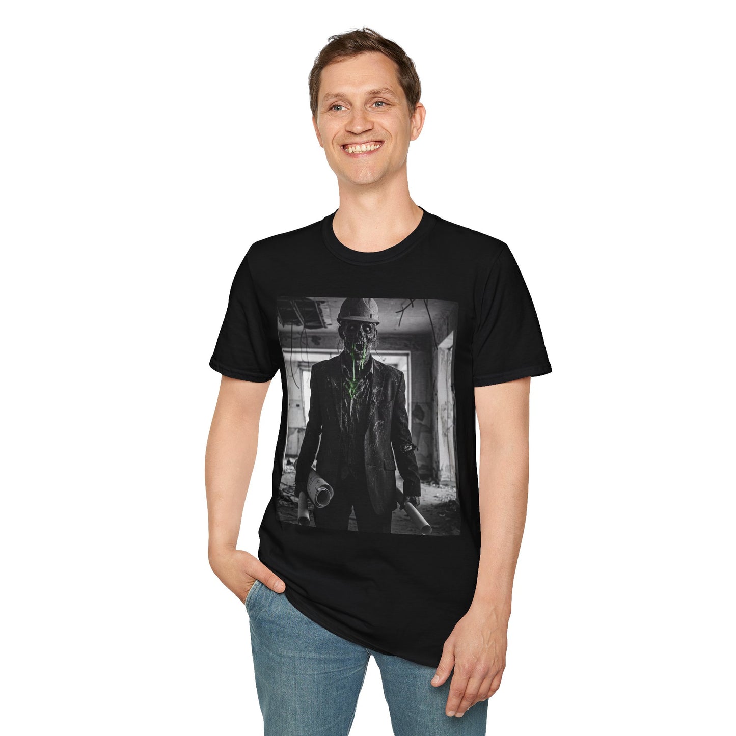 Unisex Softstyle T-Shirt with Creepy Monster Design - Perfect for Halloween and Horror Fans