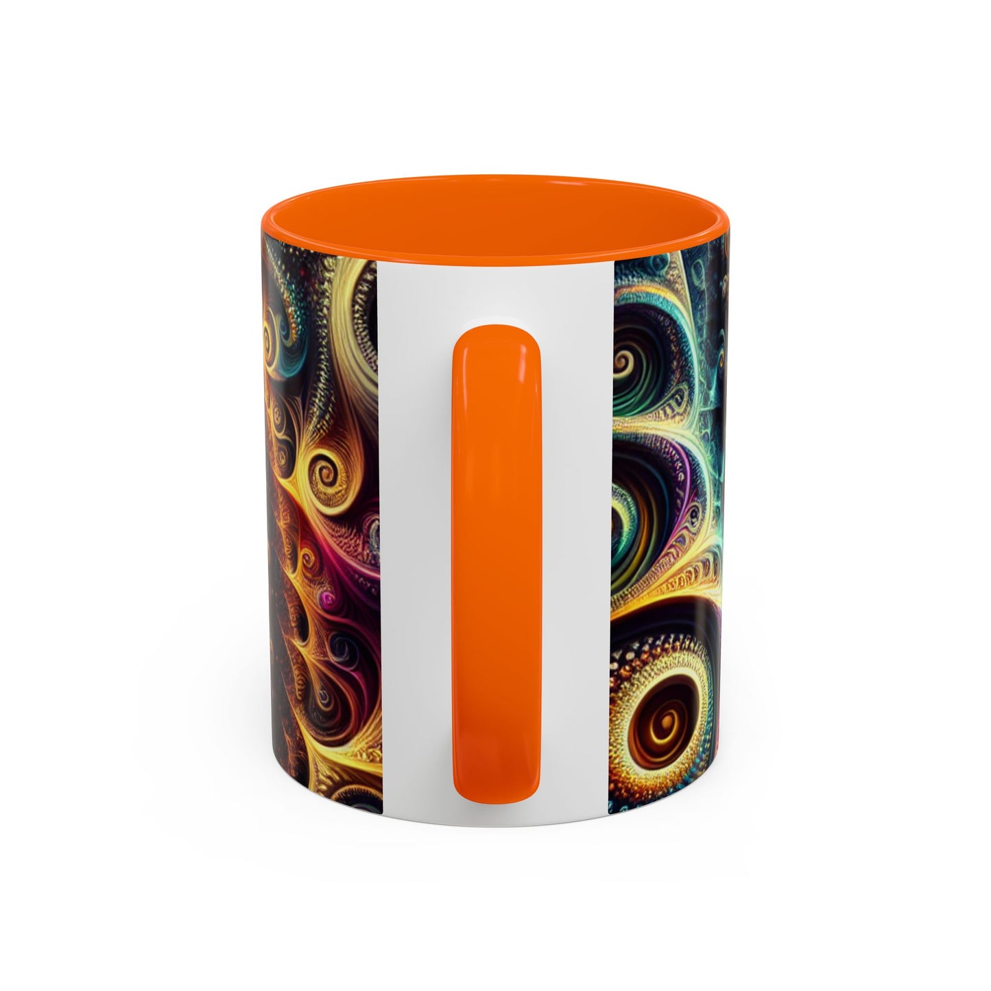 Colorful Swirl Accent Coffee Mug - Unique Spiral Design for Art Lovers