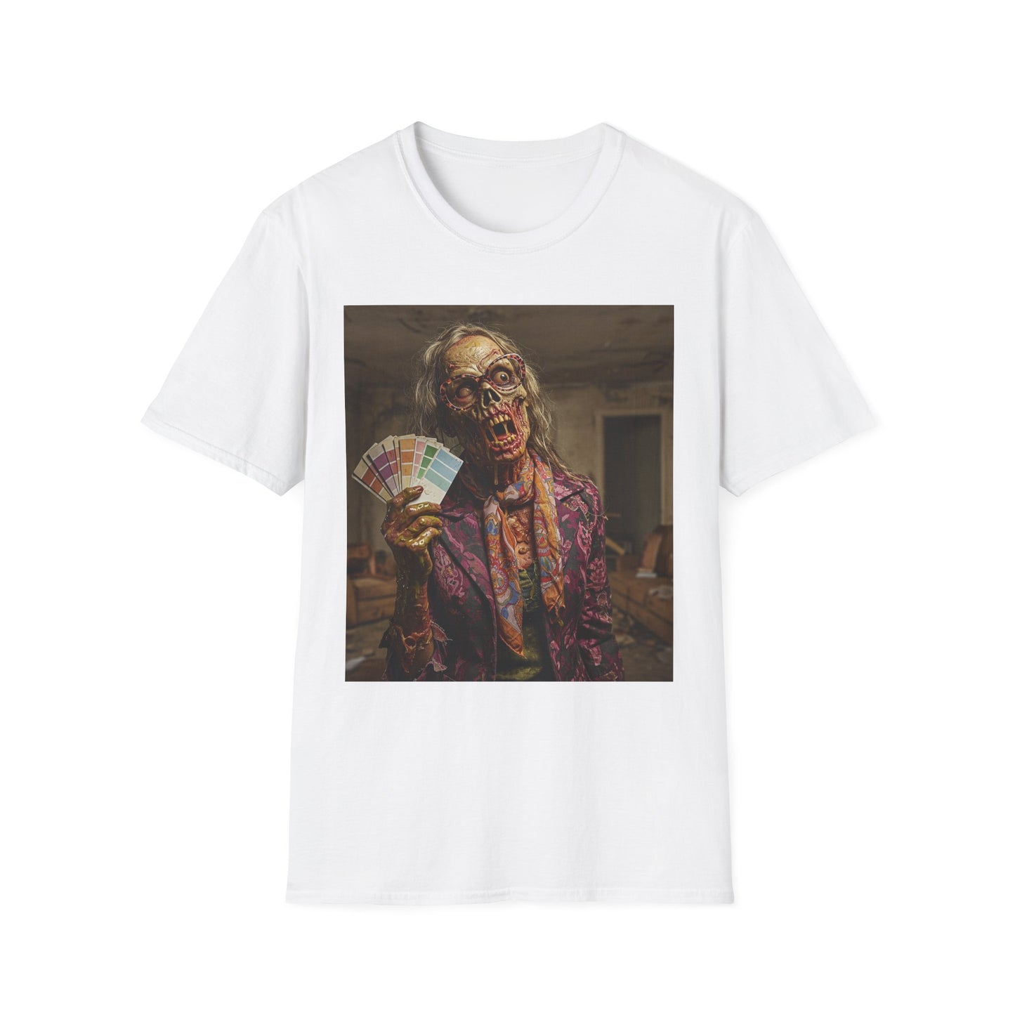 Unisex Softstyle T-Shirt – Retro Skeleton Poker Night Tee