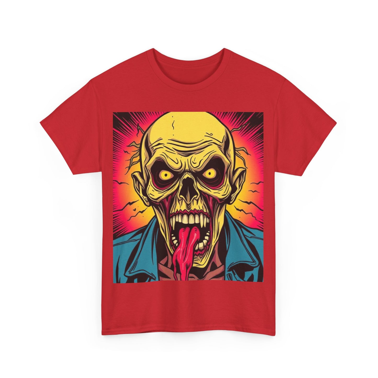 UK - Unisex Heavy Cotton Tee - Graphic Skull Design for Halloween Lovers