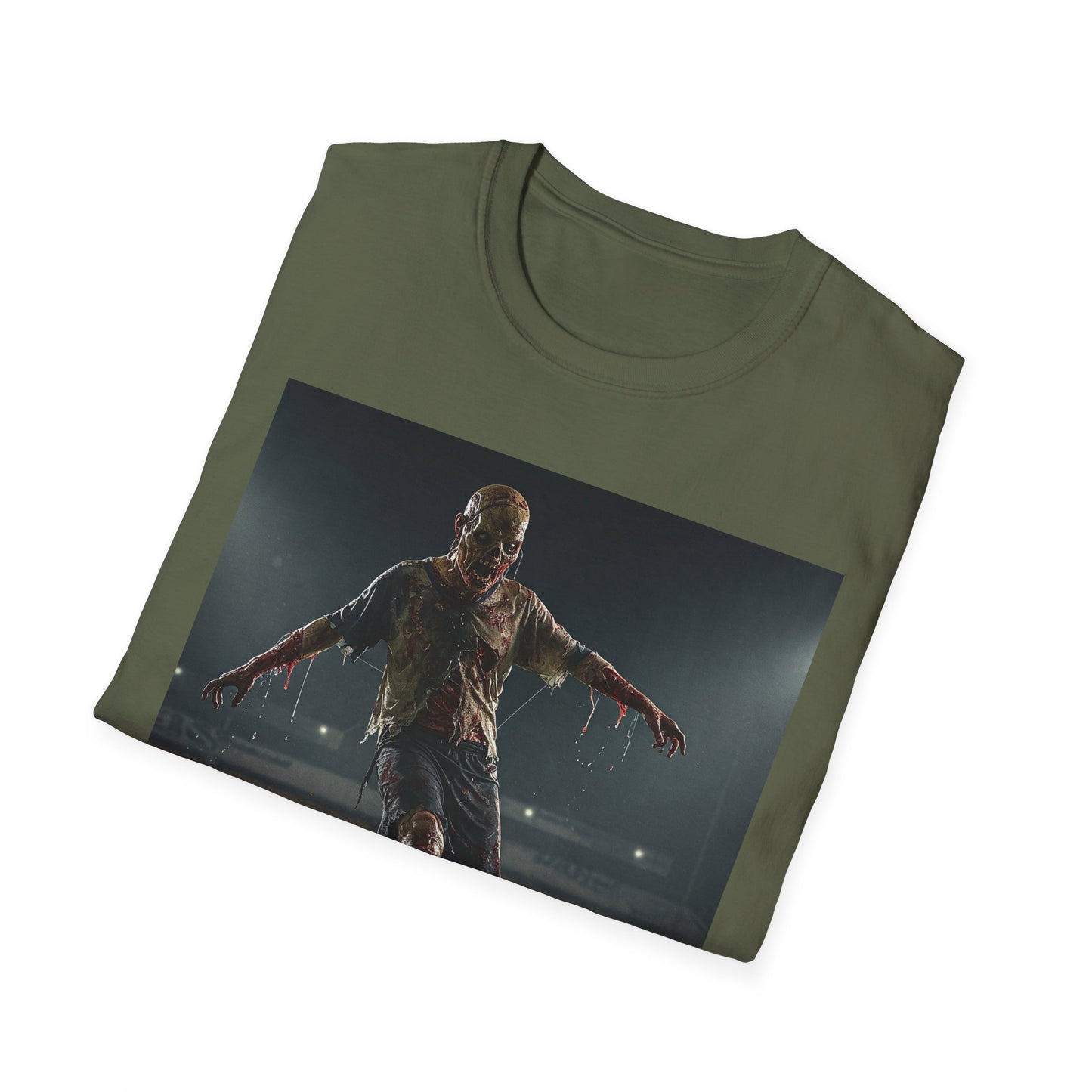 Zombie Soccer Unisex Softstyle T-Shirt - Perfect for Halloween and Sports Lovers