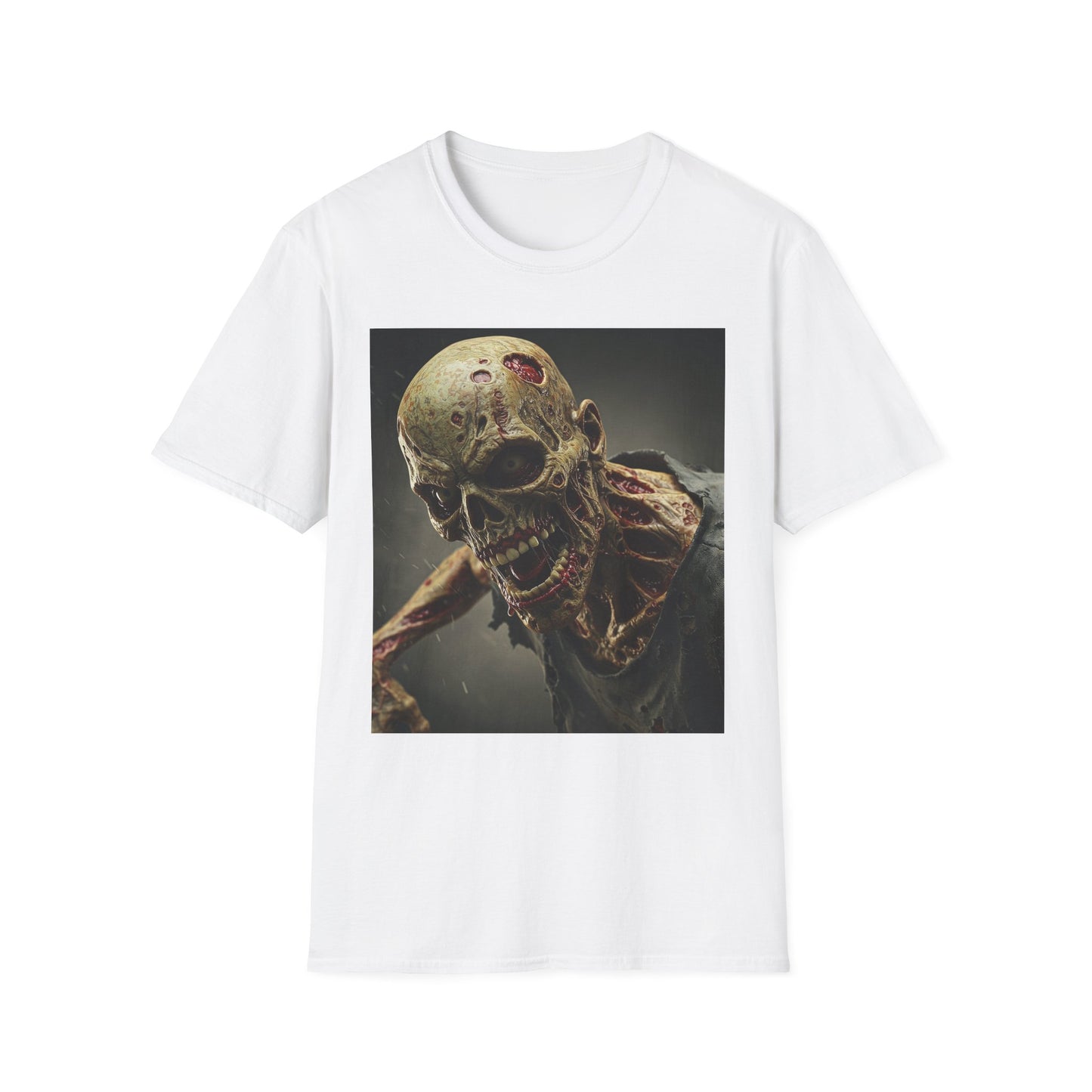 Zombie Skull Unisex Softstyle T-Shirt - Spooky Halloween Tee