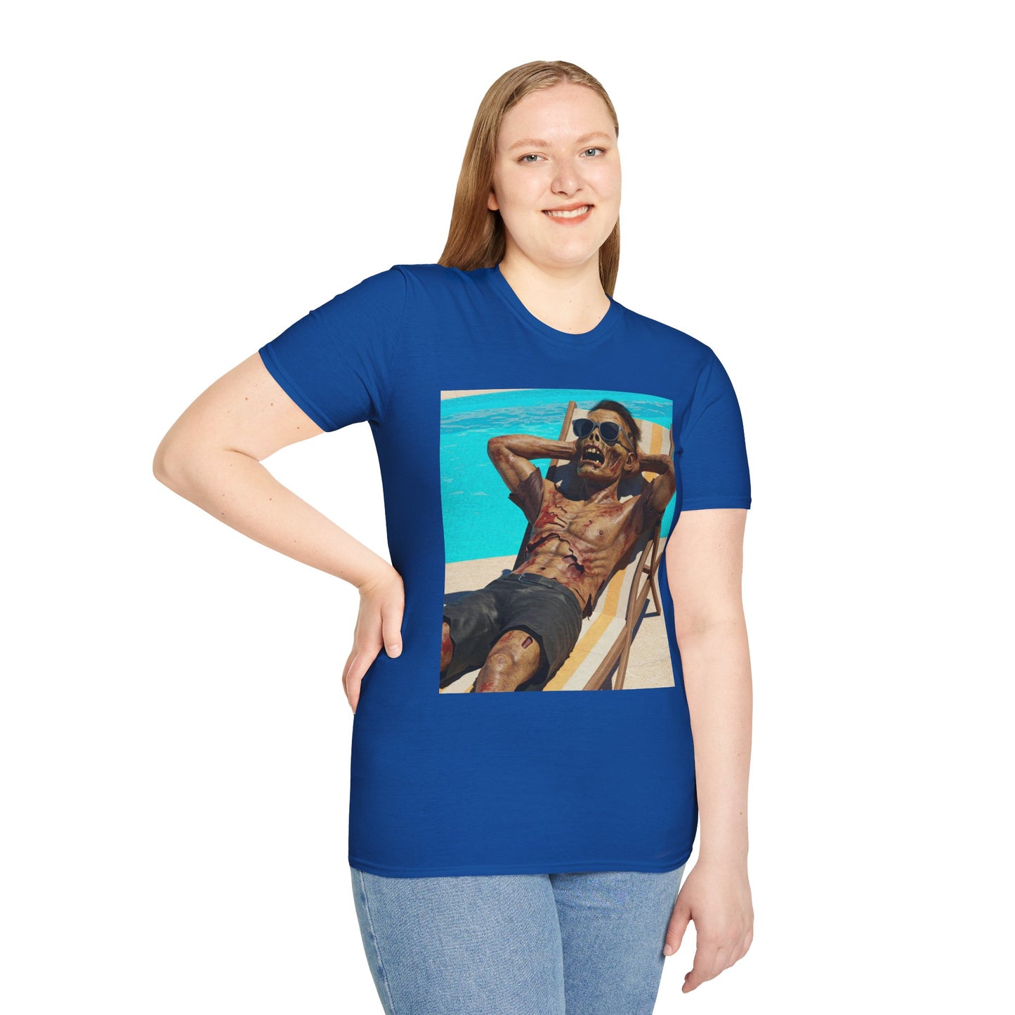 Zombie Relaxation Unisex Softstyle T-Shirt - Perfect for Halloween and Casual Outings