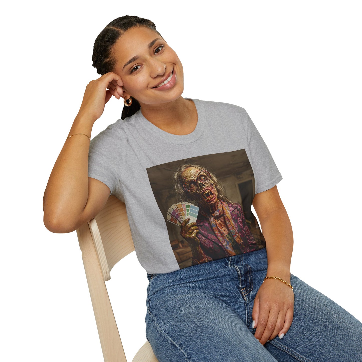Unisex Softstyle T-Shirt – Retro Skeleton Poker Night Tee