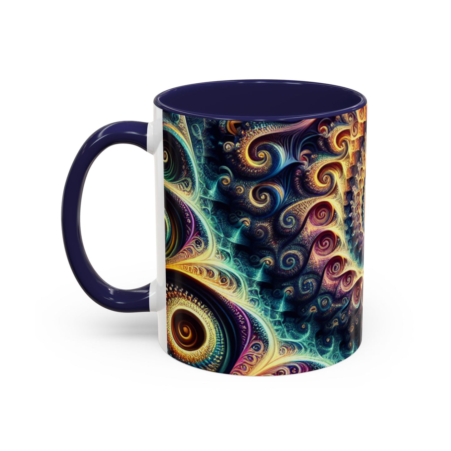 Colorful Swirl Accent Coffee Mug - Unique Spiral Design for Art Lovers