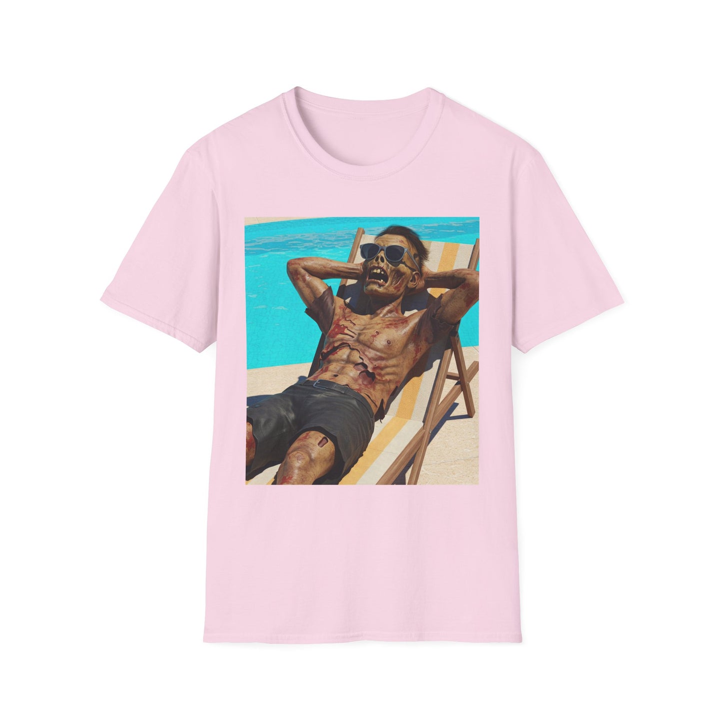 Zombie Relaxation Unisex Softstyle T-Shirt - Perfect for Halloween and Casual Outings
