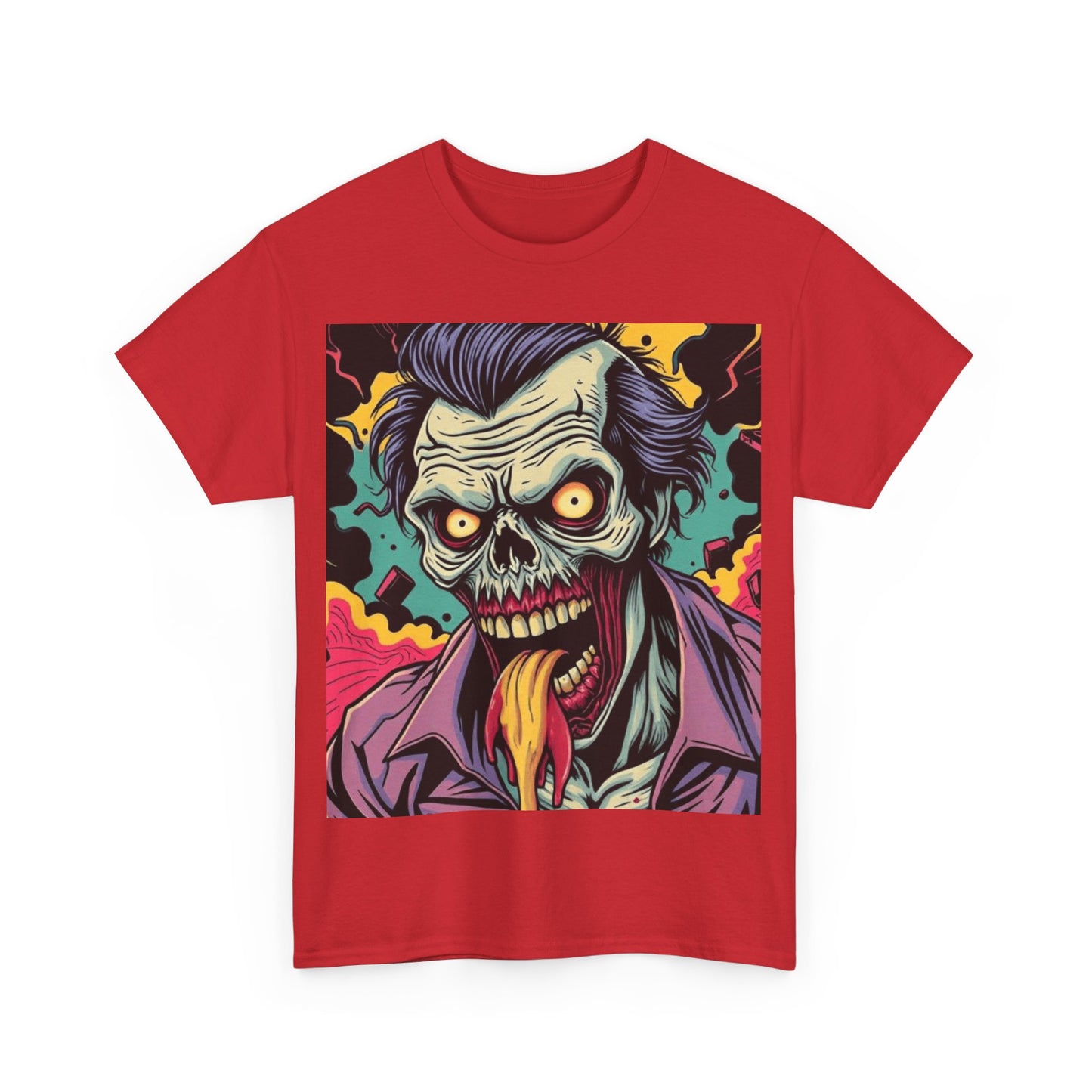 UK - Vibrant Zombie Graphic Tee - Unisex Heavy Cotton Shirt