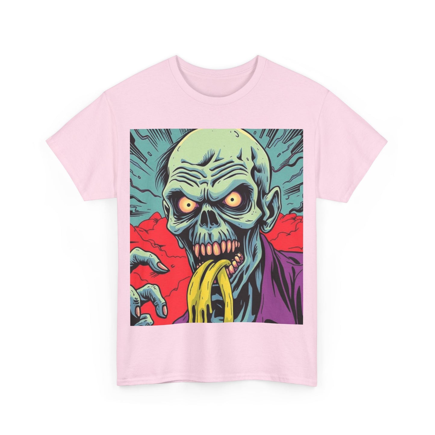 UK - Spooky Zombie Graphic Tee - Unisex Heavy Cotton T-Shirt for Halloween and Casual Wear
